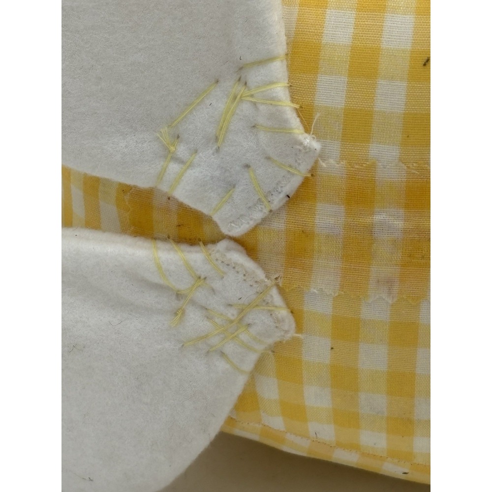 USA Vintage Cottagecore Stuffed Fabric Mother Goose Granny Lace Yellow Check‎ - Picture 9 of 11